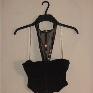 Black & Gold Wrap Around around the neck Bralette